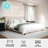 Martha Stewart Kay Upholstered Platform Bed With Channel Stitched Wingback Headboard-97967473-97967472
