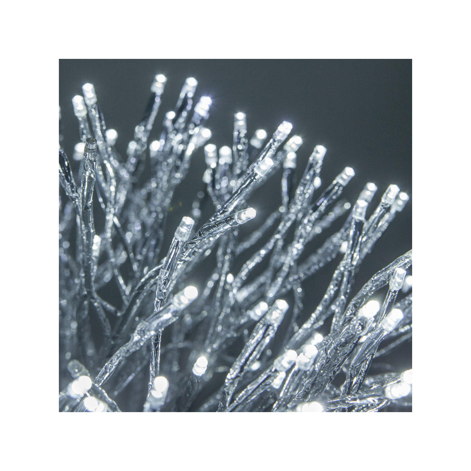 LED Twinkle Light Indoor/Outdoor Starburst Lighted Branch, 12", Silver/Cool White