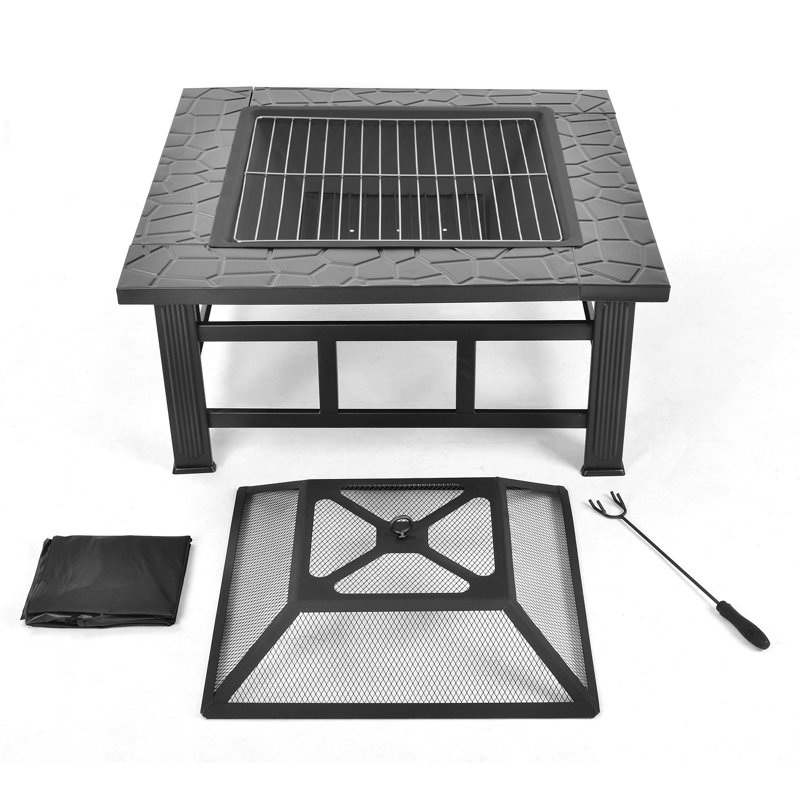 Bartolo Square Steel Smokeless Outdoor Fireplace