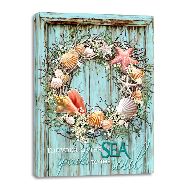 Art mural sur toile Coastal Wreath, H 14 po x l 10 po x P 1 po