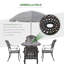 Ensemble de salle à manger d'extérieur 5 pièces avec 4 fauteuils et 1 table avec trou pour parasol en aluminium coulé Bloomsbury Market