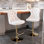 Furniture, tabourets de bar pivotants en velours doré d'une hauteur de siège réglable de 25 à 33 pouces, tabourets de bar rembourrés modernes avec dossier capitonné confortable pour un pub à domicile et un îlot de cuisine (ensemble de 2)