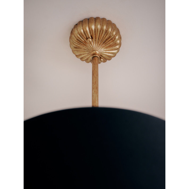 Clove Pendant Large (Black Shade), 14.5" H x 16" W x 16" D, 2 Lights