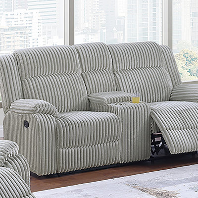 Causeuse 1pc couleur cendre avec velours côtelé, mécanisme d'inclinaison pour un confort et un style ultimes