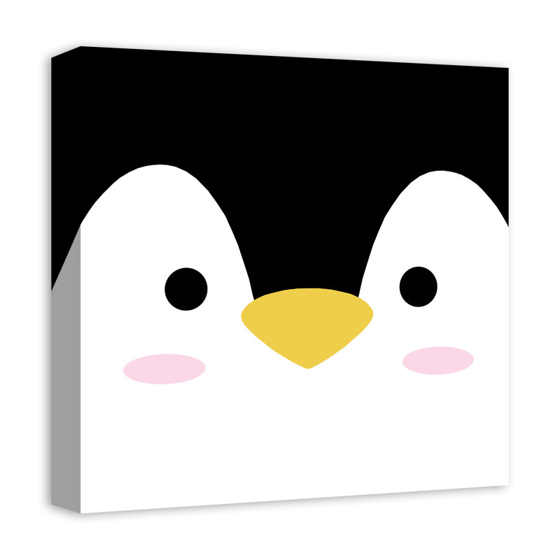 Art sur amis pingouin face Marko, H 16 po x l 16 po x P 1,25 po, Toile tendue