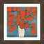«Abstract Orange Flowers» par Elena Ray, impression sur bois encadrée-1230857078-1230857065