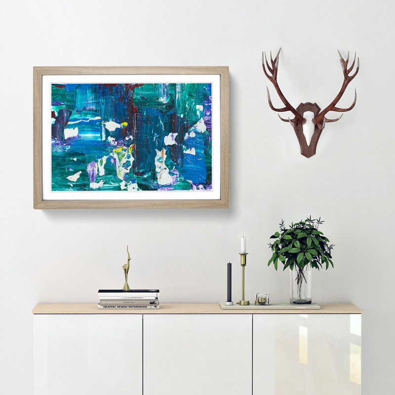 Abstract Vol.397 by S.Johnson - Framed Print, 27cm H x 36cm W x 2cm D, Oak Framed