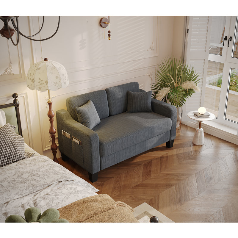 Canapé 53,9 po Corduroy, Gris