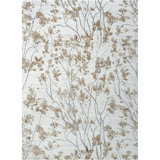 Almond Blossom Floral Hand Knotted Wool Ecru Area Rug
