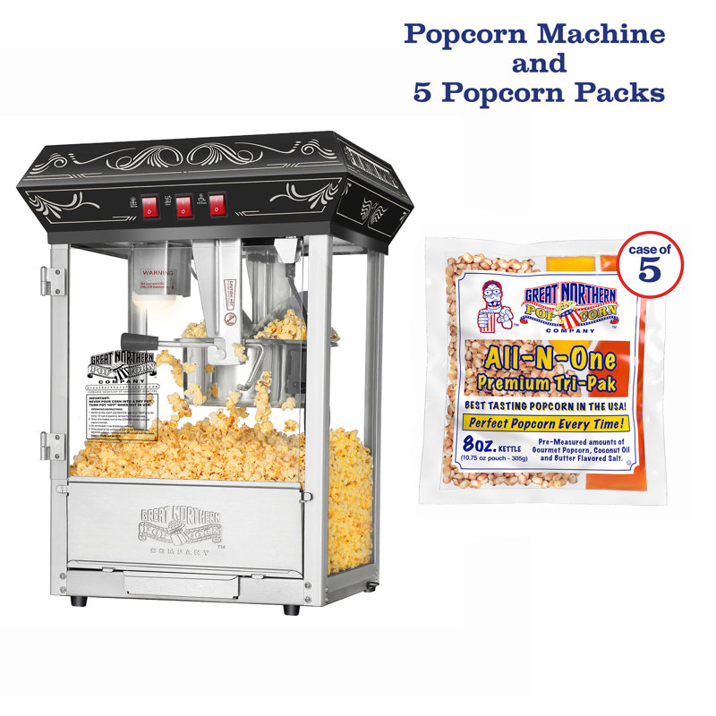 Machine à maïs soufflé pour table 8 oz Great Northern Popcorn, Noir