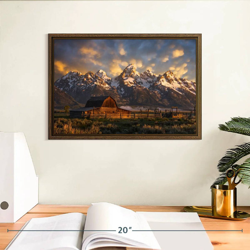 Mormon Row Barn, 13 po x 9 po, Cadre flottant noyer