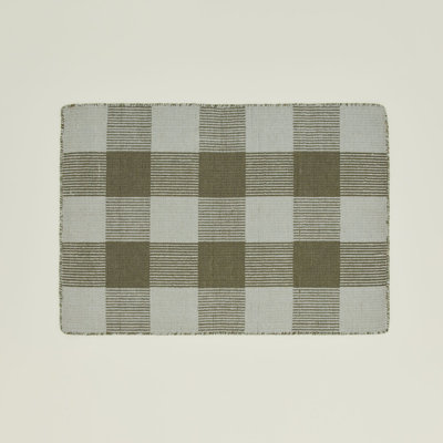 Simple Gingham Shag Wool Rug