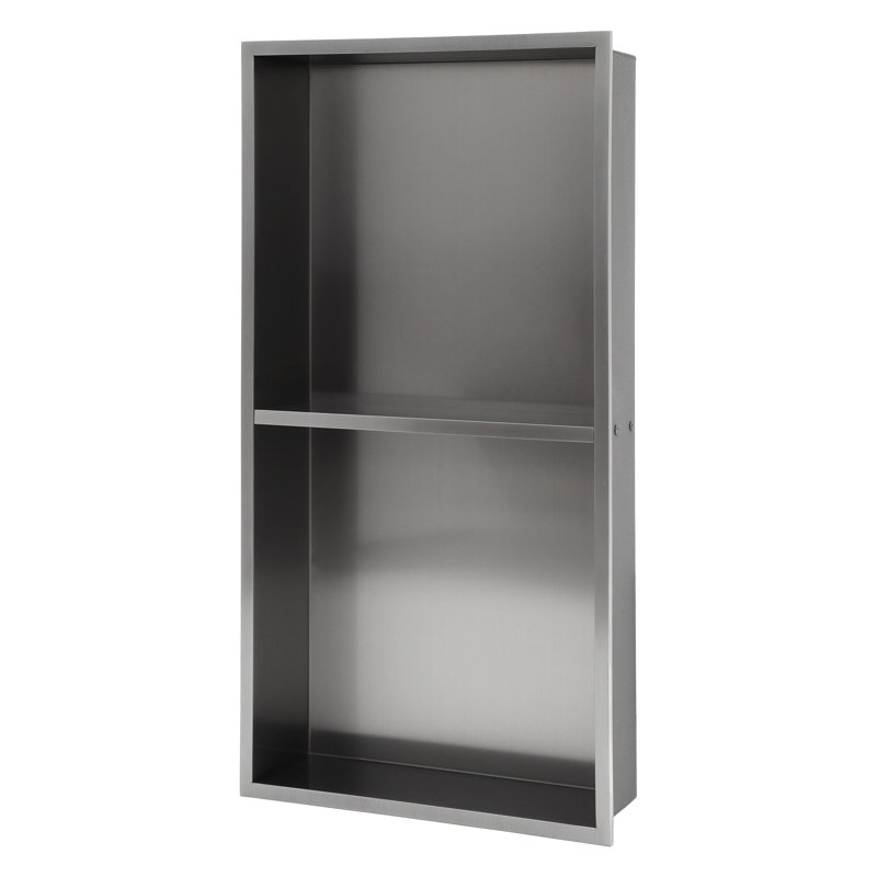 Niche de salle de bain en acier inoxydable, Bronze industriel-noir, H 21 po x l 17 po x P 3,94 po