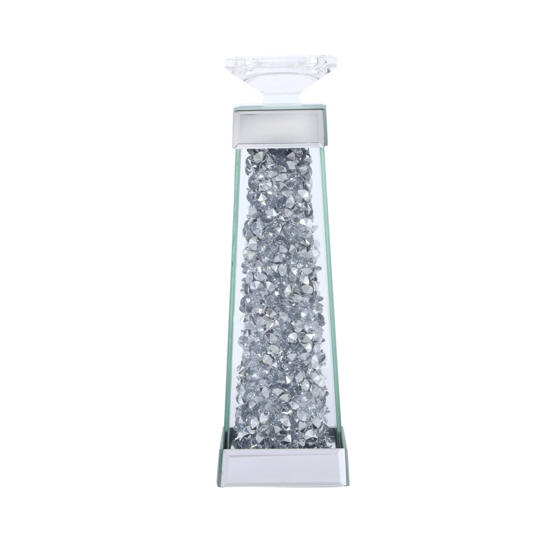 Chandelle en verre, H 12,2 po x l 4,7 po x P 4,7 po