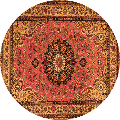 Tapis en chenille tissé à la machine en rouge / jaune / noir Nealla