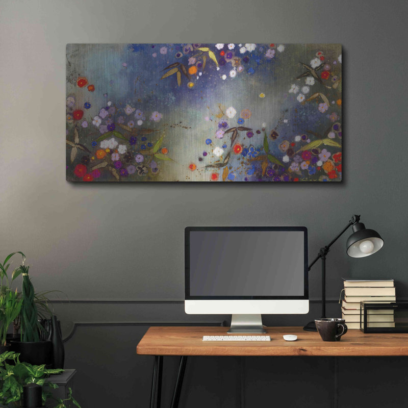 Red Barrel Studio® «Gardens in the Mist XV» par Aleah Koury, art mural en métal, H 24 po x l 48 po