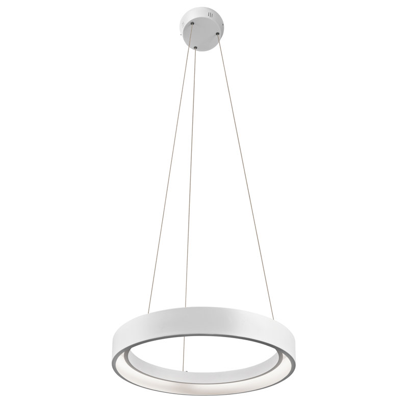 Rhianna 1 - Light LED Unique/Statement Pendant, 2.75" H x 23.5" W x 23.5" D, Sand Textured White
