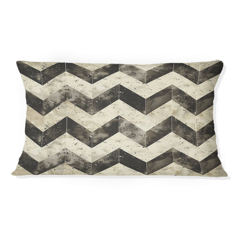 Coussin lombaire beige à motif de chevrons beige Dream II