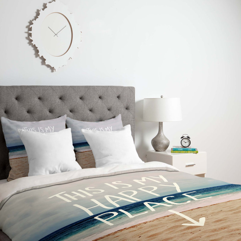 Housse de couette légère happy place x beach, Simple