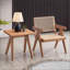 Table basse de salon en bois d'hévéa naturel, conception stable à 4 pieds, utilisation polyvalente