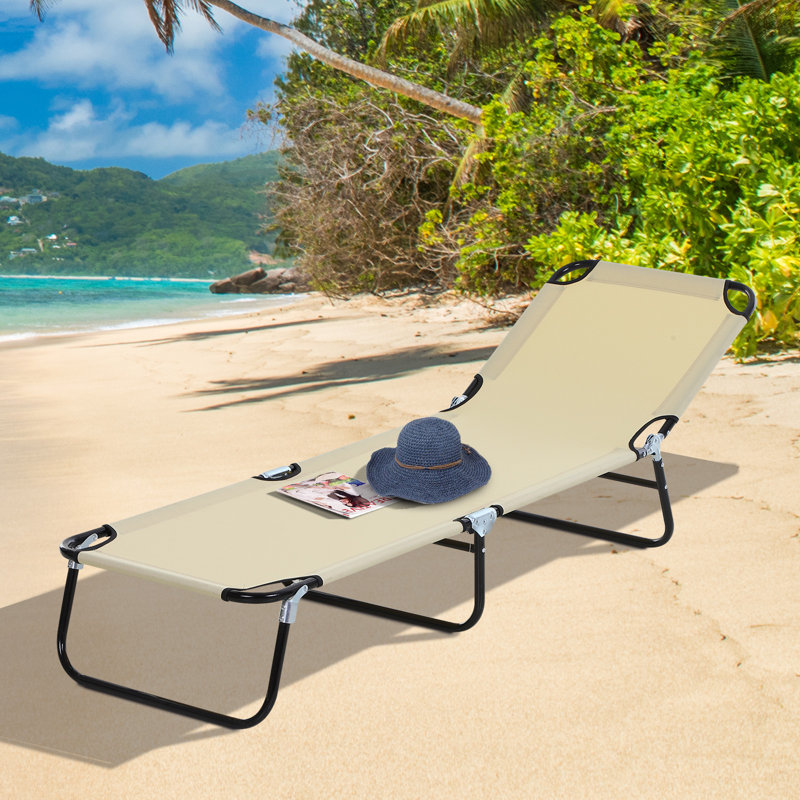 Chaises longues de piscine Goddard Outsunny, Beige