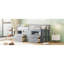 Lit mezzanine simple avec 4 tiroirs, sous l'armoire et les tablettes, gris