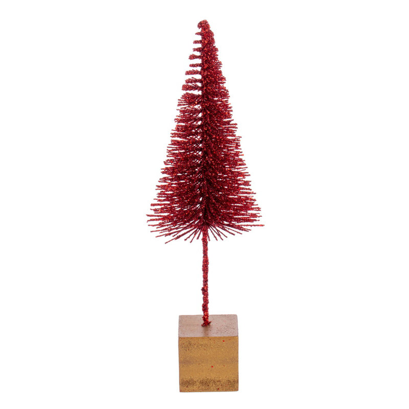 Ensemble de 3 arbres à brosse en sisal rouge de 8 à 10 po The Holiday Aisle®, ensemble de 3
