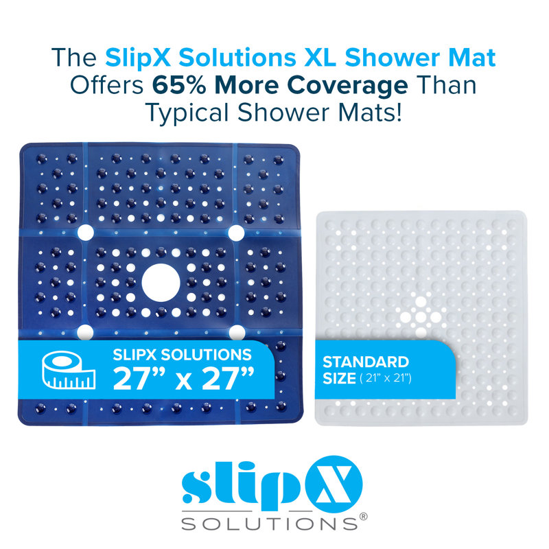 Extra Large Navy Blue Non-Slip Square Shower Mat