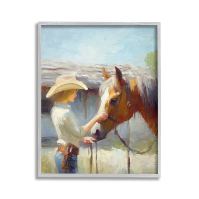 «GirlCaringForHorseGicleeArtbyRamonaMurdock»