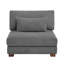Chaise rembourrée sans accoudoirs en velours côtelé gris Maelina-107627215
