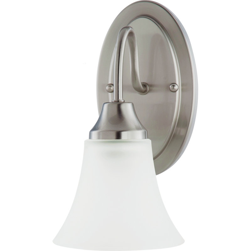 Holman One Light Wall / Bath Sconce from Generation Lighting , Brushed Nickel, 60W A19 Medium, No