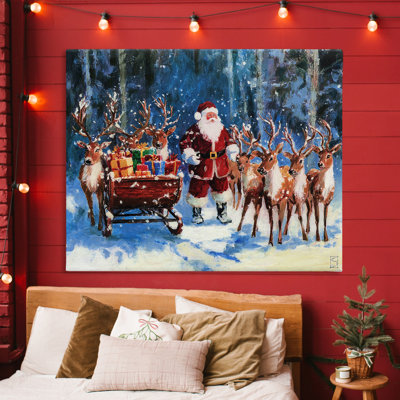 Renne du Père Noël et toile de traîneau, design par Sara Culpepper