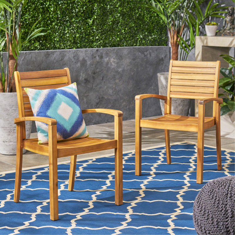 Chaise d'extérieur, teck KD, Naturel