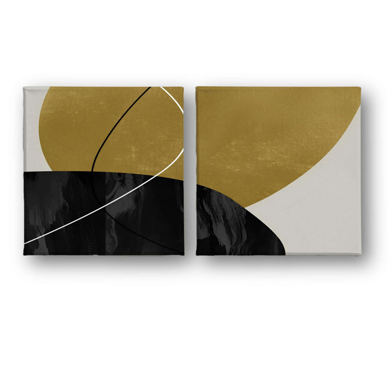 Stylish Decorative Canvas Paintings (2 Pieces), 12 x 12 Inches | 100% Canvas with 100% Wooden Frame | Perfect for Living Room, Bedroom, or Office Decor, Adds Elegance and Modern Touch to Any Space