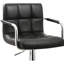 Tabouret de bar pivotant réglable noir contemporain avec coussin - Fonction à 360 °, 24 po à 33 po de hauteur, revêtement en grille, accoudoirs et repose-pieds, piédestal, style américain, rembourré de coton, 20 po de profondeur, 19 po de largeur, 42 lb