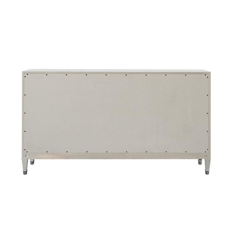 Zoey Silver Two Door Buffet with Rubberwood Legs