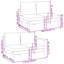 114cm Wide L-Shaped Patio Sectional Set with Cushions