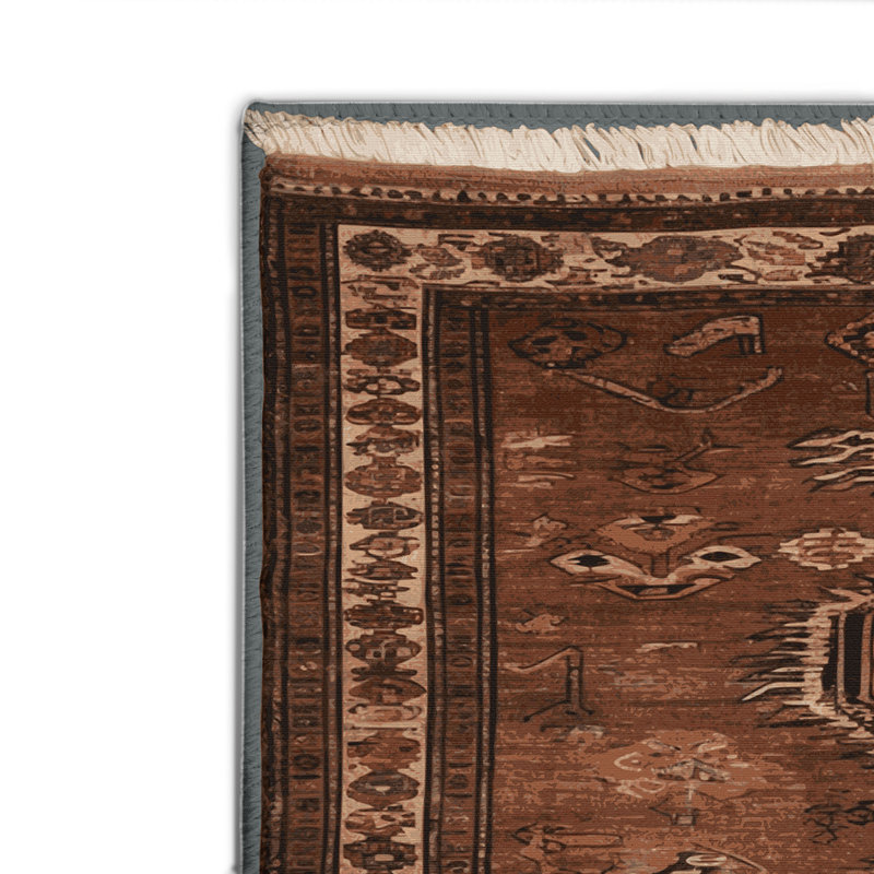 Tapis turc intérieur et extérieur brun, Rectangle 4pi x 6 pi