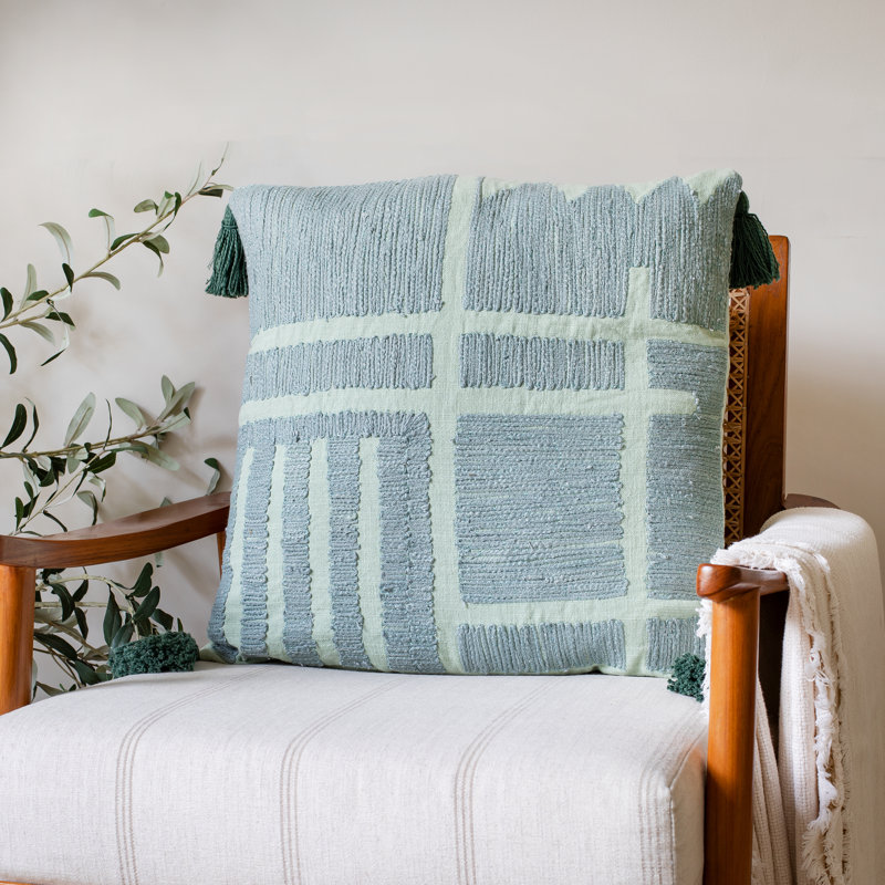 Housse et insert de coussin carré 100% coton Trista, Polyester