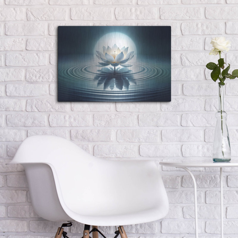  «Lotus Raising» par Rey Klimt, art mural en métal, 24 po x 16 po