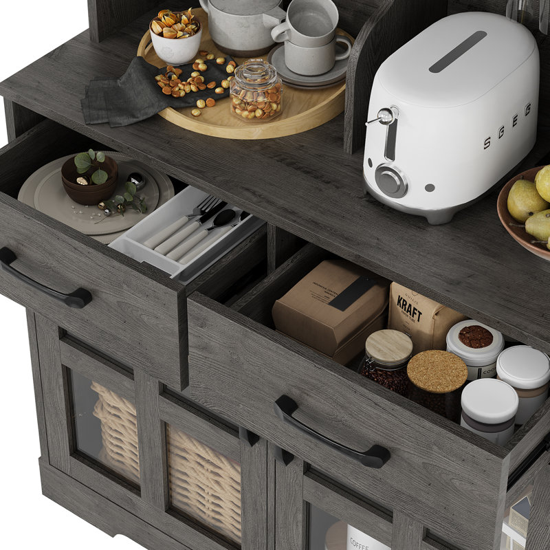 Armoire de rangement 70 po H 70,8 po avec station de charge et tiroirs, Gris