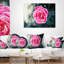 Coussin lombaire floral rose