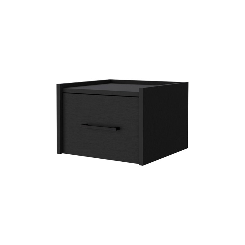 Wall-Mounted Floating Nightstand, Black
