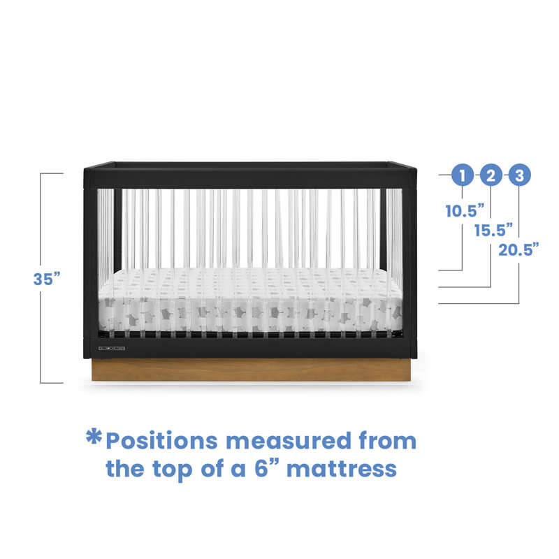 James 4-in-1 Convertible Crib, Gray