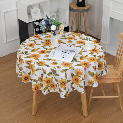 Round Tablecloth 180cm Sunflower Polyester Table Cloth