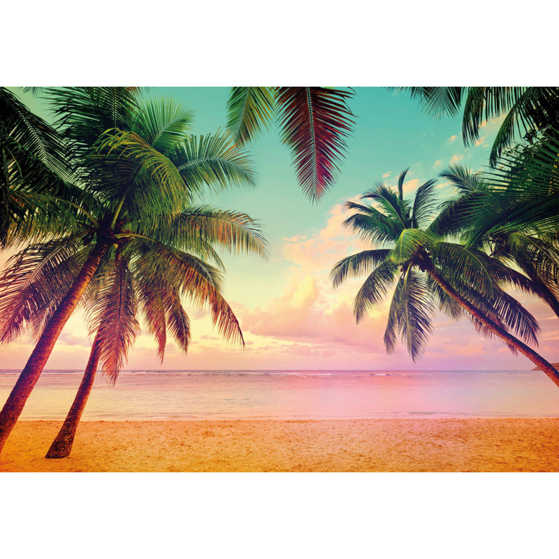 Miami Beach and Palms 3.68m x 2.54m Matte Mural