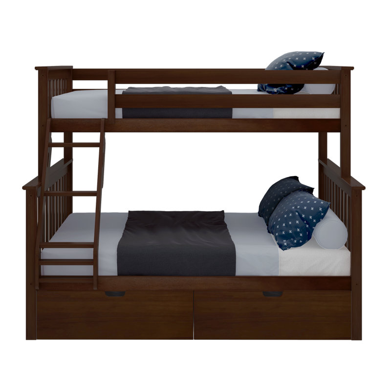 Bolles Kids Bunk Bed with Drawers, Twin over Full, Espresso
