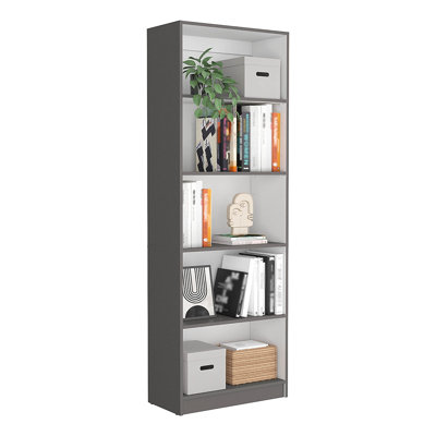 Home 4 Shelves Bookcase With Multi-Tiered Storage