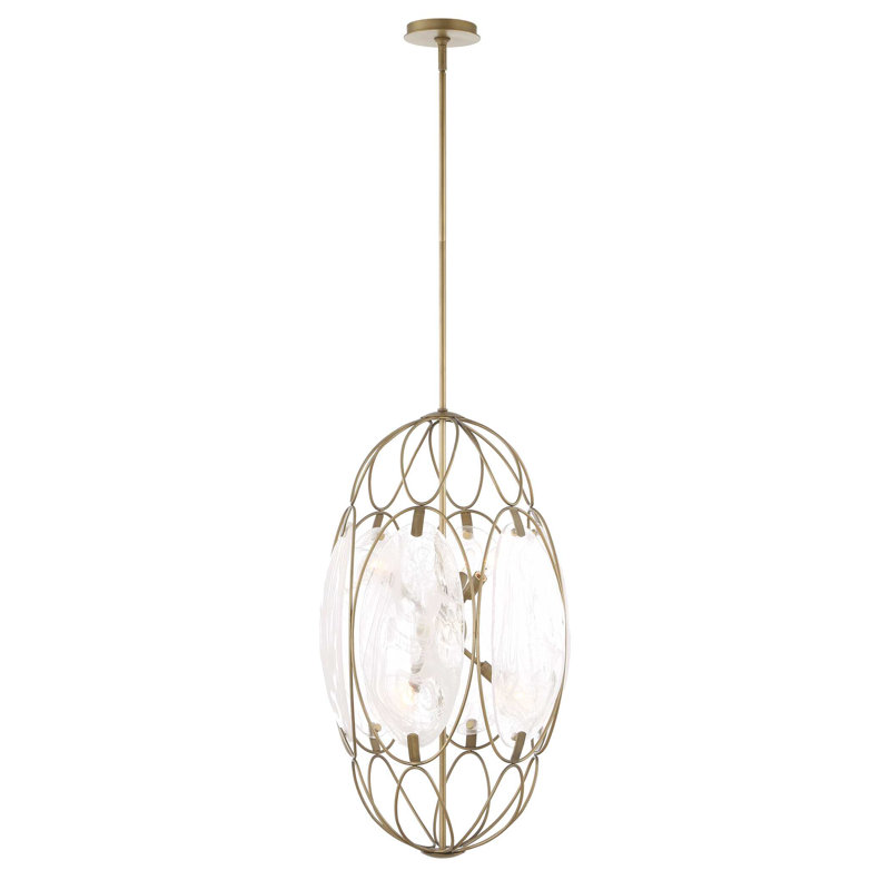 Uttermost Valencia 6 Light Glass Panel Pendant