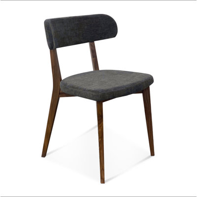 Chaise de salle à manger moderne en noyer Mid-Century moderne - tissu